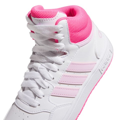 Buty dla dzieci adidas Hoops Mid biało-różowe IF2722 Buty dla dzieci adidas Hoops Mid biało-różowe IF2722