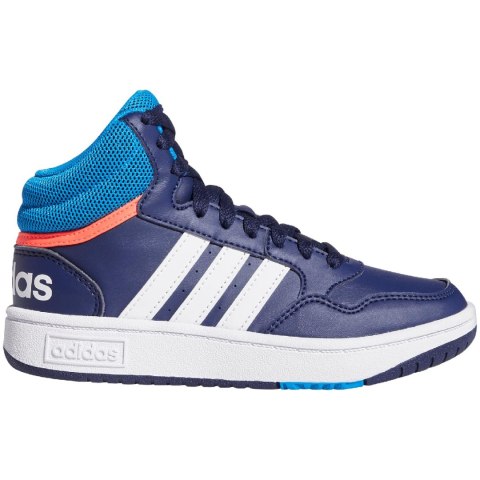 Buty dla dzieci adidas Hoops Mid granatowe GW0400 Buty dla dzieci adidas Hoops Mid granatowe GW0400