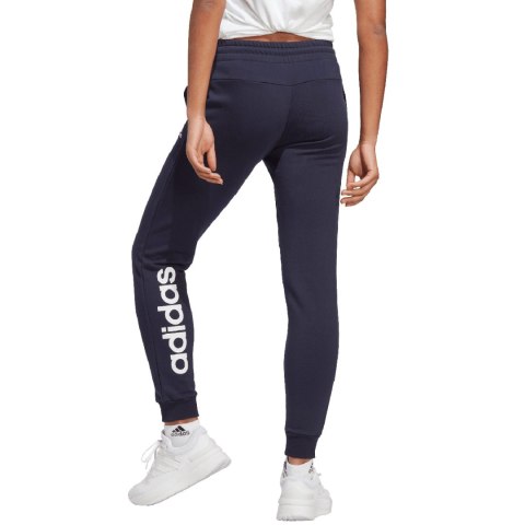 Spodnie damskie adidas Essentials Linear French Terry Cuffed granatowe IC6869 Spodnie damskie adidas Essentials Linear French Terry Cuffed granatowe IC6869