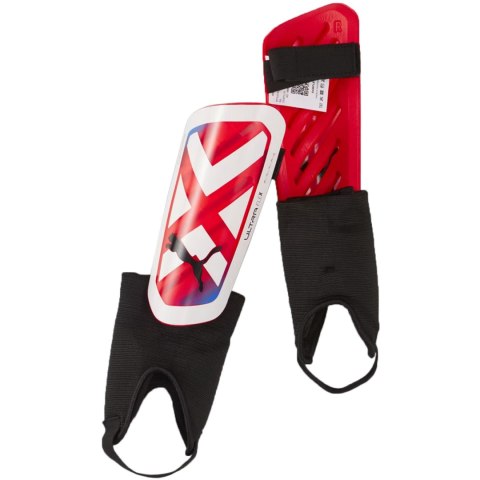 Ochraniacze piłkarskie Puma Ultra Light Strap biało-czerwono-niebieskie 30872 05 Ochraniacze piłkarskie Puma Ultra Light Strap biało-czerwono-niebieskie 30872 05