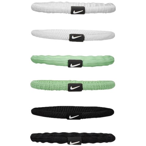 Gumki do włosów Nike Flex 6 szt. biało-zielono-czarne N1009194130OS Gumki do włosów Nike Flex 6 szt. biało-zielono-czarne N1009194130OS