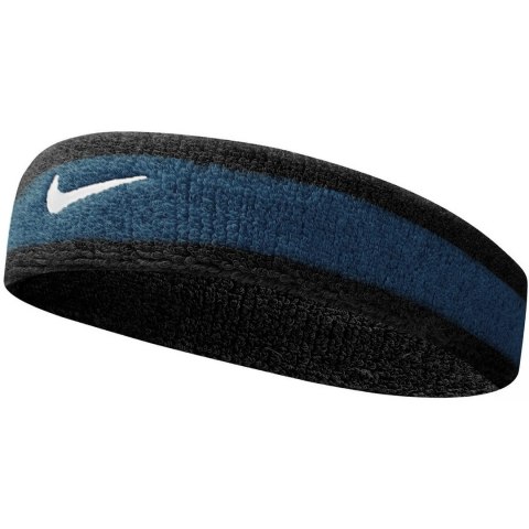 Opaska na głowę Nike Swoosh niebiesko-czarna N0001544050OS Opaska na głowę Nike Swoosh niebiesko-czarna N0001544050OS