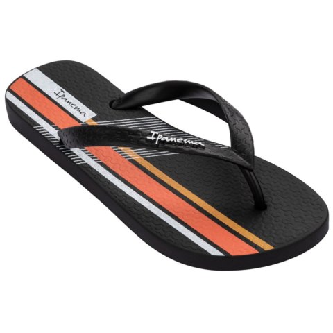 Klapki męskie Ipanema Graphics czarno-pomarańczowe 83532-AP255 Klapki męskie Ipanema Graphics czarno-pomarańczowe 83532-AP255