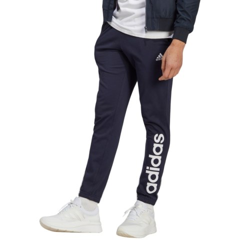 Spodnie męskie adidas Essentials Single Jersey Tapered Elasticized Cuff Logo granatowe IC0056 Spodnie męskie adidas Essentials Single Jersey Tapered Elasticized Cuff Logo granatowe IC0056