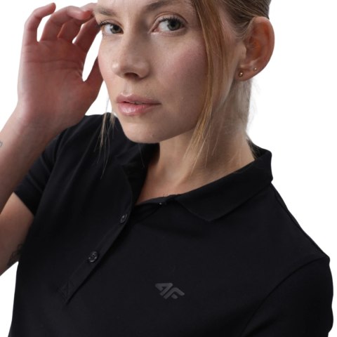 Koszulka damska polo 4F F317 głęboka czerń 4FWMM00TPTSF317 20S Koszulka damska polo 4F F317 głęboka czerń 4FWMM00TPTSF317 20S