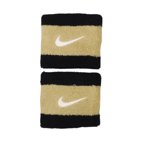 Frotki na nadgarstek Nike Swoosh Wristbands 2 szt. czarno-złote N0001565055OS Frotki na nadgarstek Nike Swoosh Wristbands 2 szt. czarno-złote N0001565055OS