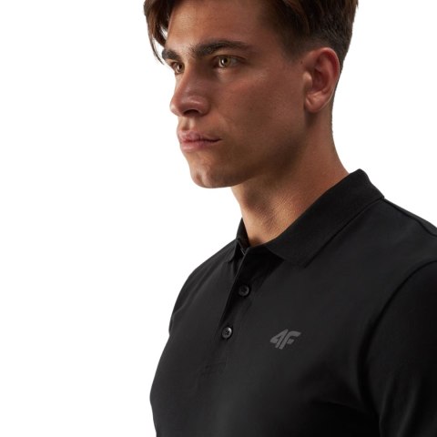 Koszulka polo męska 4F M316 głęboka czerń 4FWMM00TPTSM316 20S Koszulka polo męska 4F M316 głęboka czerń 4FWMM00TPTSM316 20S