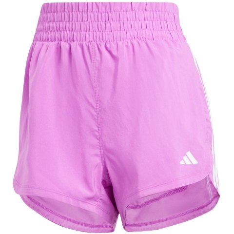 Spodenki damskie adidas Pacer Training 3-Stripes Woven High Rise różowe IX1079 Spodenki damskie adidas Pacer Training 3-Stripes Woven High Rise różowe IX1079