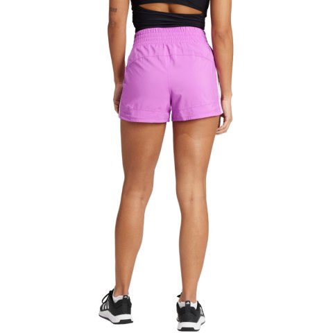 Spodenki damskie adidas Pacer Training 3-Stripes Woven High Rise różowe IX1079 Spodenki damskie adidas Pacer Training 3-Stripes Woven High Rise różowe IX1079