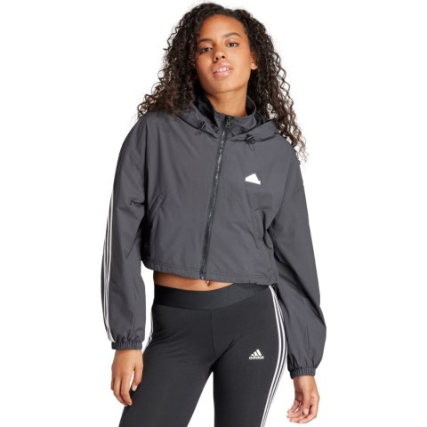 Kurtka damska adidas FI 3S WND WB szara IS3660 Kurtka damska adidas FI 3S WND WB szara IS3660