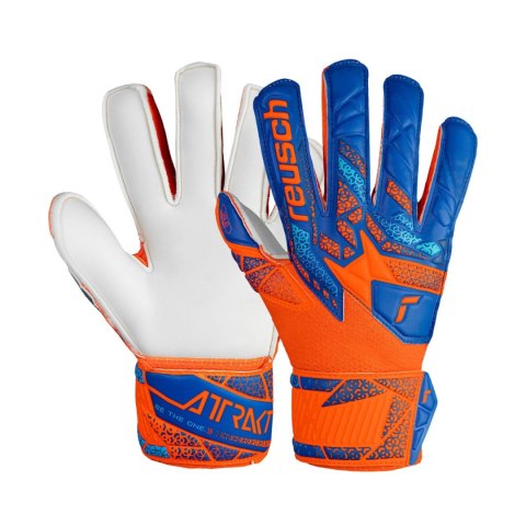 Rękawice bramkarskie Reusch Attrakt Solid Finger Support Junior niebiesko-pomarańczowe 5472510 2290 Rękawice bramkarskie Reusch Attrakt Solid Finger Support Junior niebiesko-pomarańczowe 5472510 2290