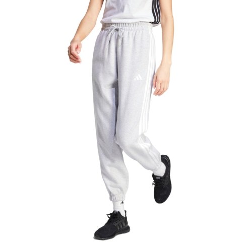 Spodnie damskie adidas Essentials 3-Stripes Fleece Loose-Fit szare IN6178 Spodnie damskie adidas Essentials 3-Stripes Fleece Loose-Fit szare IN6178