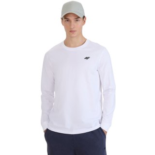 Koszulka męska 4F Longsleeve M432 biała 4FWMM00TLONM432 10S