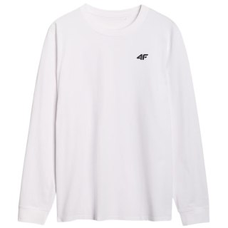 Koszulka męska 4F Longsleeve M432 biała 4FWMM00TLONM432 10S