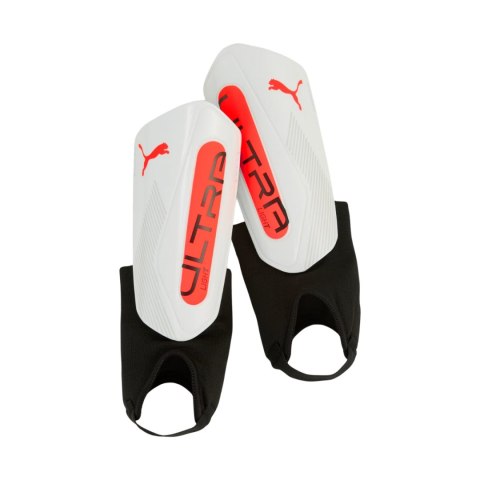 Ochraniacze piłkarskie Puma Ultra Light Ankle biało-pomarańczowe 30991 01 Ochraniacze piłkarskie Puma Ultra Light Ankle biało-pomarańczowe 30991 01