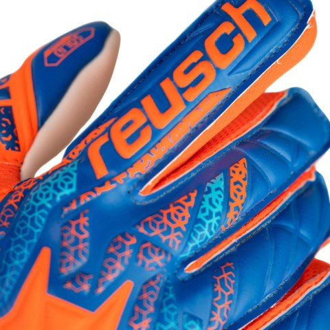 Rękawice bramkarskie Reusch Attrakt Starter Solid Finger Support Junior pomarańczowo-niebieskie 5472511 2290 Rękawice bramkarskie Reusch Attrakt Starter Solid Finger Support Junior pomarańczowo-niebieskie 5472511 2290