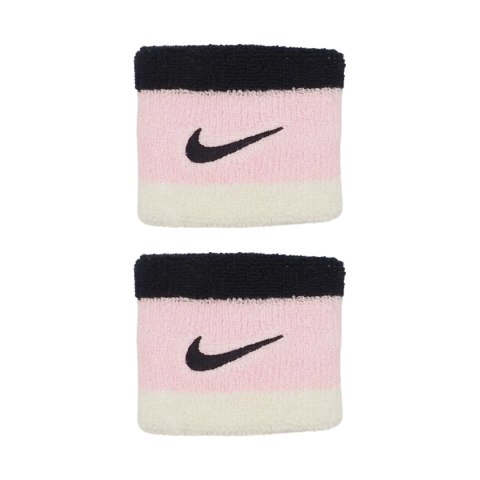 Frotki na nadgarstki Nike Swoosh Wristbands 2 szt. czarno-różowo-białe N0001565641 Frotki na nadgarstki Nike Swoosh Wristbands 2 szt. czarno-różowo-białe N0001565641