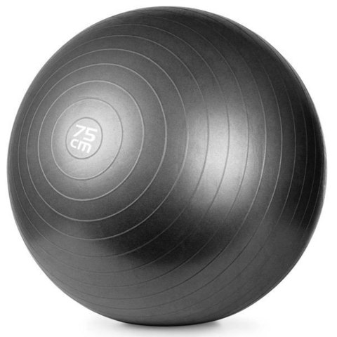 Piłka gimnastyczna Meteor z pompką 75 cm czarna 31134 Piłka gimnastyczna Meteor z pompką 75 cm czarna 31134