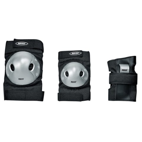 Ochraniacze na łyżworolki Roces Extra Three Pack czarno-szare 301366 01 Ochraniacze na łyżworolki Roces Extra Three Pack czarno-szare 301366 01