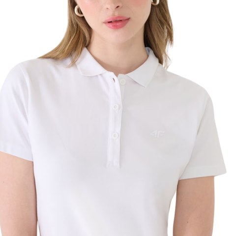 Koszulka damska polo 4F F514 biała 4FWMM00TPTSF514 10S Koszulka damska polo 4F F514 biała 4FWMM00TPTSF514 10S