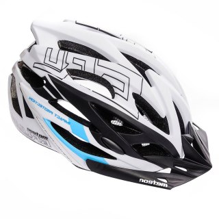 Kask rowerowy Meteor Gruver M 55-58 cm biało-czarno-niebieski 24748