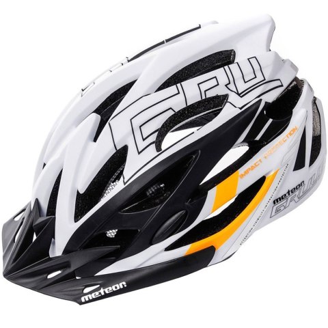 Kask rowerowy Meteor Gruver M 55-58 cm biało-czarno-pomarańczowy 24751 Kask rowerowy Meteor Gruver M 55-58 cm biało-czarno-pomarańczowy 24751