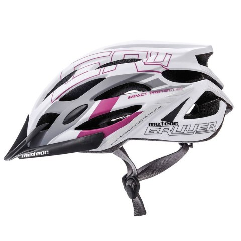 Kask rowerowy Meteor Gruver M 55-58 cm biało-szaro-czarno-fioletowy 24754 Kask rowerowy Meteor Gruver M 55-58 cm biało-szaro-czarno-fioletowy 24754
