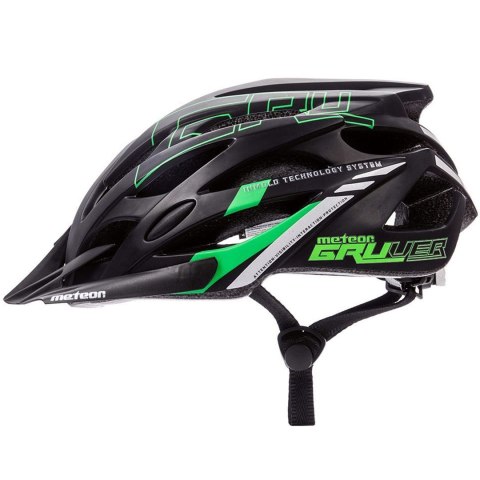 Kask rowerowy Meteor Gruver M 55-58 cm czarno-zielony 24745 Kask rowerowy Meteor Gruver M 55-58 cm czarno-zielony 24745