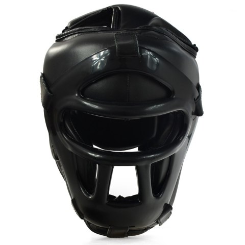 Kask bokserski z kratą Profight 703 PU czarny senior Kask bokserski z kratą Profight 703 PU czarny senior