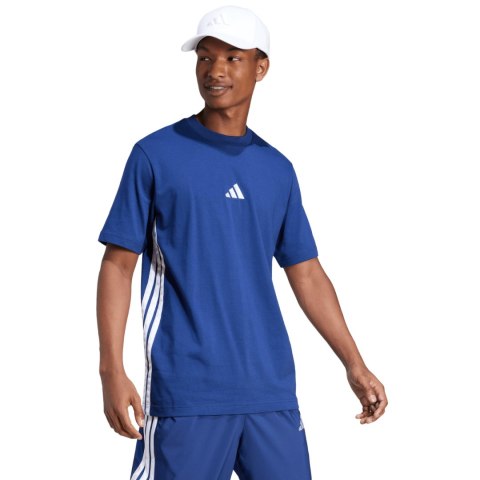 Koszulka męska adidas Essentials 3-Stripes Single Jersey niebieska JE6399 Koszulka męska adidas Essentials 3-Stripes Single Jersey niebieska JE6399