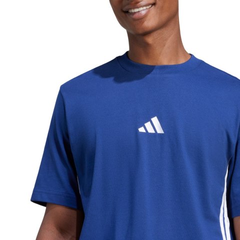 Koszulka męska adidas Essentials 3-Stripes Single Jersey niebieska JE6399 Koszulka męska adidas Essentials 3-Stripes Single Jersey niebieska JE6399