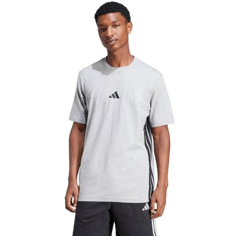 Koszulka męska adidas Essentials 3-Stripes Single Jersey szara JE6396 Koszulka męska adidas Essentials 3-Stripes Single Jersey szara JE6396