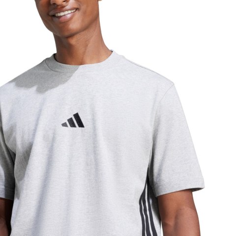 Koszulka męska adidas Essentials 3-Stripes Single Jersey szara JE6396 Koszulka męska adidas Essentials 3-Stripes Single Jersey szara JE6396