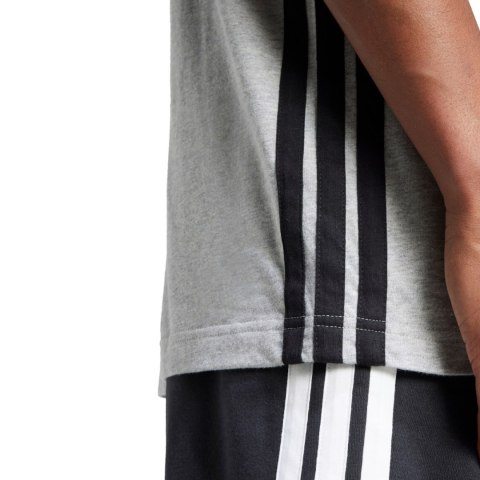 Koszulka męska adidas Essentials 3-Stripes Single Jersey szara JE6396 Koszulka męska adidas Essentials 3-Stripes Single Jersey szara JE6396