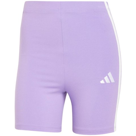 Spodenki damskie adidas Essentials 3-Stripes High Waisted Biker fioletowe JD0914 Spodenki damskie adidas Essentials 3-Stripes High Waisted Biker fioletowe JD0914