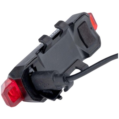 Zestaw lampek rowerowych Dunlop Led, ładowanie USB, tył+przód 473758