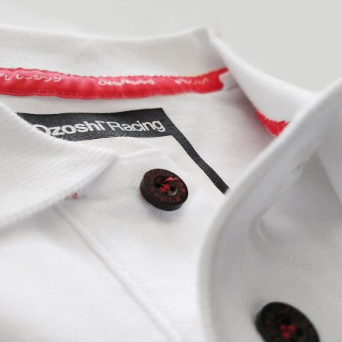 Koszulka męska Ozoshi Takeshi Polo biała O20PSBR001 Koszulka męska Ozoshi Takeshi Polo biała O20PSBR001