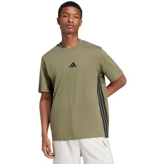 Koszulka męska adidas Essentials 3-Stripes Single Jersey zielona JE6391