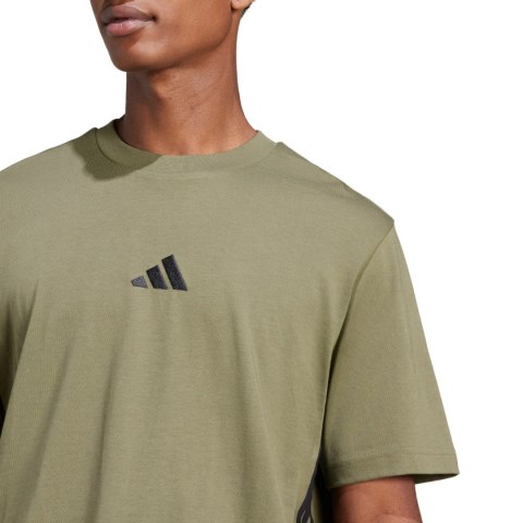 Koszulka męska adidas Essentials 3-Stripes Single Jersey zielona JE6391 Koszulka męska adidas Essentials 3-Stripes Single Jersey zielona JE6391