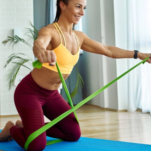 Taśma oporowa fitness Smj 0,35 mm 150x15 cm light zielona EX035 Taśma oporowa fitness Smj 0,35 mm 150x15 cm light zielona EX035