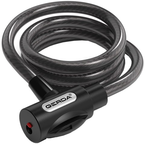 Zapięcie rowerowe Gerda linka , korpus okrągły, osłona klucza czarne Flex 1200/8V Zapięcie rowerowe Gerda linka , korpus okrągły, osłona klucza czarne Flex 1200/8V