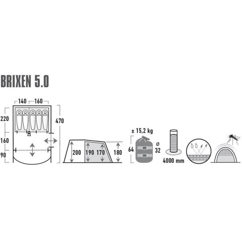 Namiot High Peak Brixen 5.0 11816 Namiot High Peak Brixen 5.0 11816