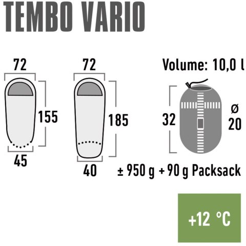Śpiwór High Peak Tembo Vario 185x72x40 czerwono-niebieski 23043 Śpiwór High Peak Tembo Vario 185x72x40 czerwono-niebieski 23043
