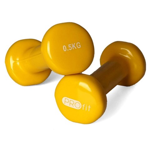 Hantle winylowe Profit żółte 2x0,5 kg DK 4102 Hantle winylowe Profit żółte 2x0,5 kg DK 4102
