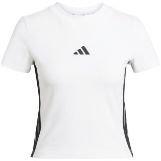Koszulka damska adidas Essentials 3-Stripes Slim Baby biała JE1239