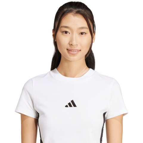 Koszulka damska adidas Essentials 3-Stripes Slim Baby biała JE1239 Koszulka damska adidas Essentials 3-Stripes Slim Baby biała JE1239