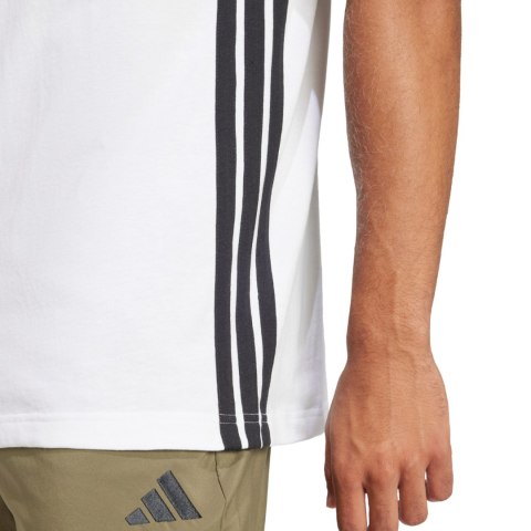 Koszulka męska adidas Essentials 3-Stripes Single Jersey biała JE6388 Koszulka męska adidas Essentials 3-Stripes Single Jersey biała JE6388