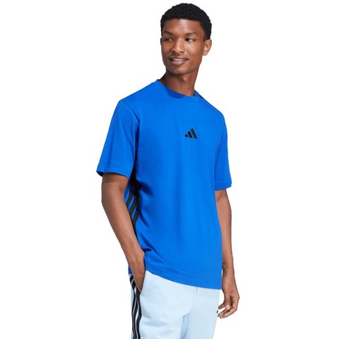 Koszulka męska adidas Essentials 3-Stripes Single Jersey niebieska JE6398 Koszulka męska adidas Essentials 3-Stripes Single Jersey niebieska JE6398