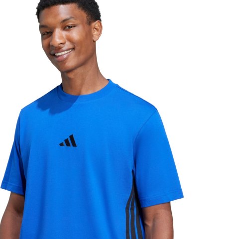 Koszulka męska adidas Essentials 3-Stripes Single Jersey niebieska JE6398 Koszulka męska adidas Essentials 3-Stripes Single Jersey niebieska JE6398