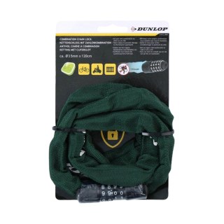 Zapięcie rowerowe Dunlop łańcuch na szyfr 120 cm zielone 1042565